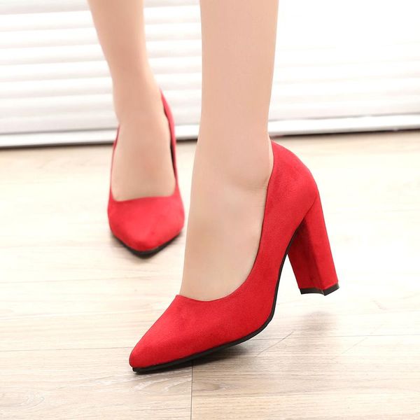 

dress shoes women crude with a single shoe shallow mouth high-heeled 2021 fashion lady for g105, Black