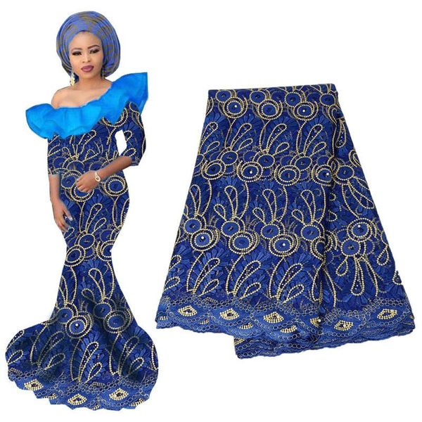 

ribbon african beaded gold lace fabric french voile aso oke gele headtie scarf embroidery nigerian 2021, Pink;blue