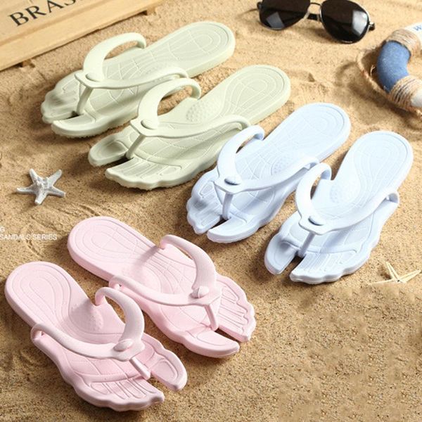 

slippers women's summer folding travel portable home flip-flops beach flat bottomed light female sandals flip flop, Black