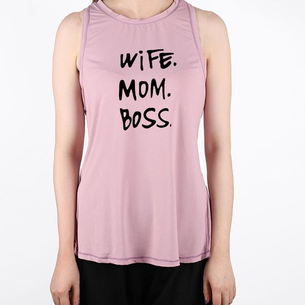 

fashionable womens tank with letter in summer breathable casual round neck sleeveless pink vest soft and comfortable pretty top, White