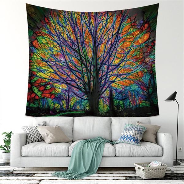

tapestries colorful forest mandala wall hanging life of decor tapestry carpet christmas dorm art home tree boho
