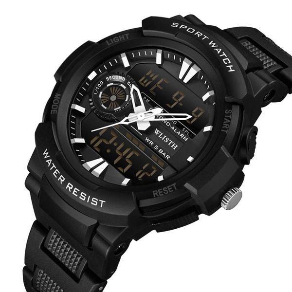 

wristwatches watch men sport digital watches waterproof chronograph military electronic men's male clock relogio masculino, Slivery;brown