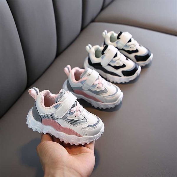 

fashion kids sneakers children's sports shoes spring boys girls mesh shoes cute baby toddler casual shoes 211022, Black