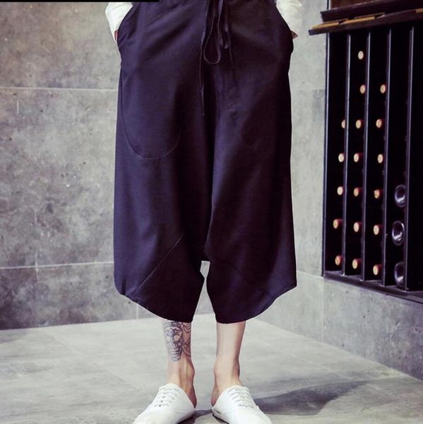 

men's pants size men lager clothing shopping loose lantern trousers / m-xxl, Black