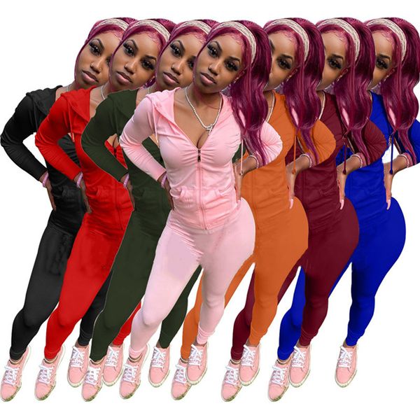 

fall winter women plus size plain outfits fashion jacket pants 2 piece sets 3xl clothing tracksuits gym pants cardigan coats leggings 4449, White
