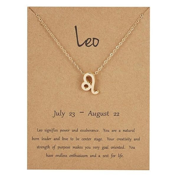 

chains 2021 necklace symbolic version of the twelve constellation neck pendants women alloy paper card clavicle, Silver