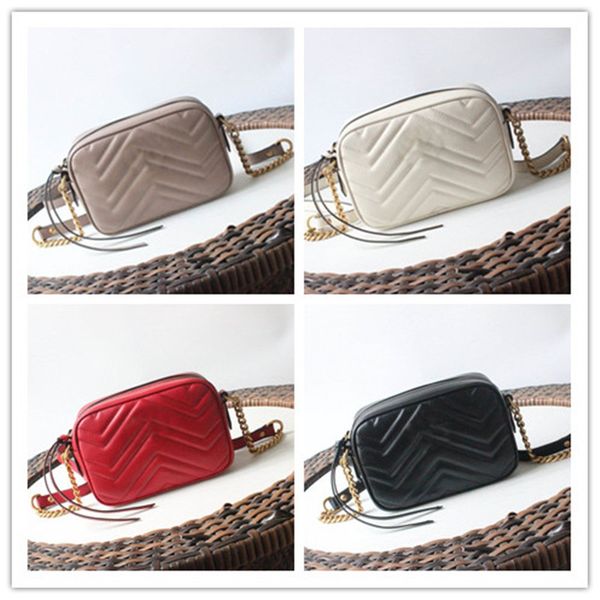 

designer luxury marmont black quilted leather matelasse chain mini dusty pink leather shoulder bag camera bag size 18x12x6cm