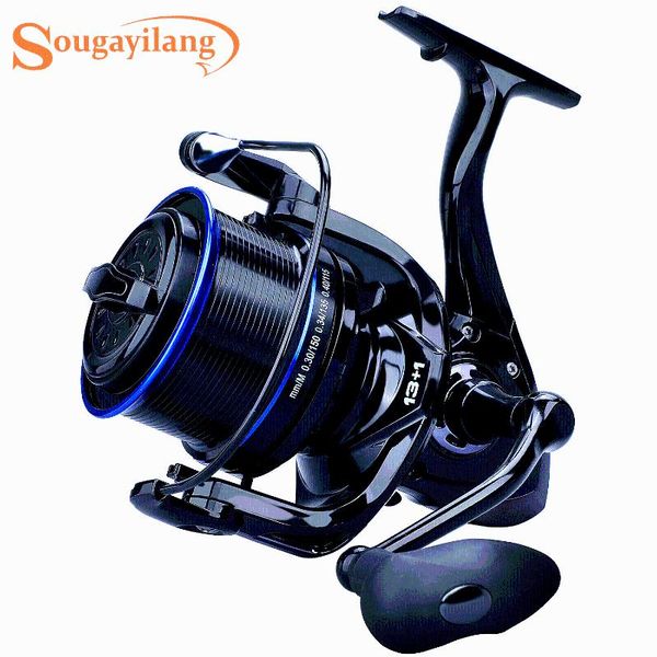 

sougayilang fishing reel 8000-10000bb aluminum spool feeder carp fishing max drag 10kg spinning reel tools