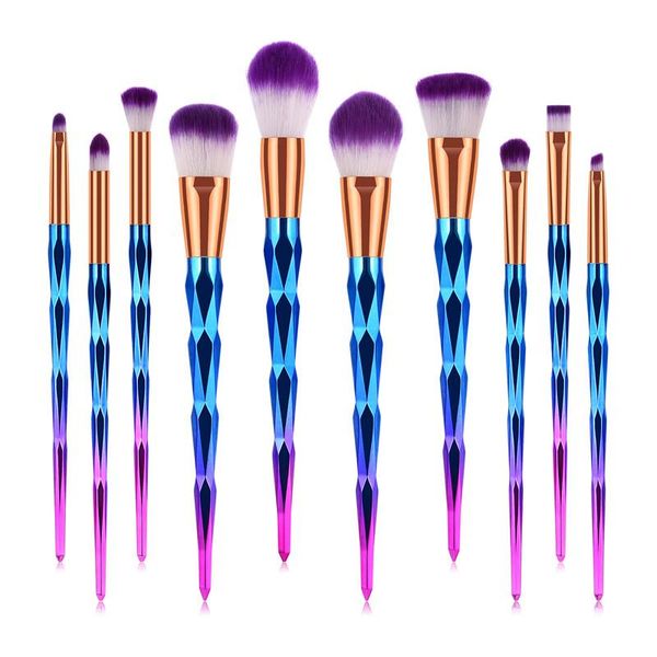 

makeup brushes 10pcs/set set diamond cosmetic kwasten eye shadow powder face blush brush