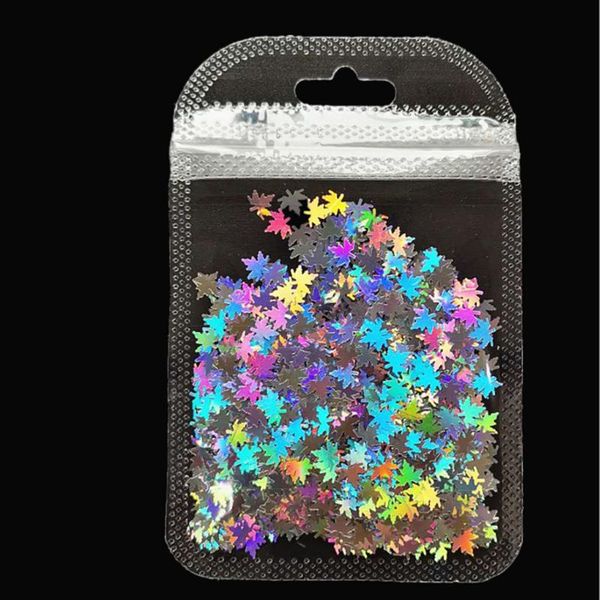 

nail art decorations 10g holographic laser glitter sequins chameleon diy flakes fall leaves supplies manicure accessories, Silver;gold