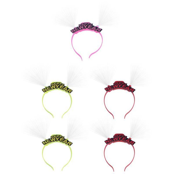 

party decoration 5pcs year luminous headdress optical fiber hair hoop prop mixed color ox headgear