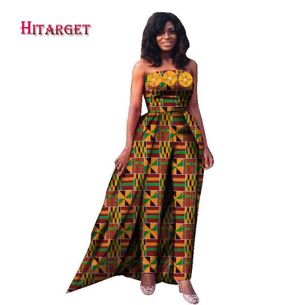

ethnic clothing 2021 fashion africa cotton wax print romper african bazin riche jumpsuit for women dashiki fitness wy867, Red