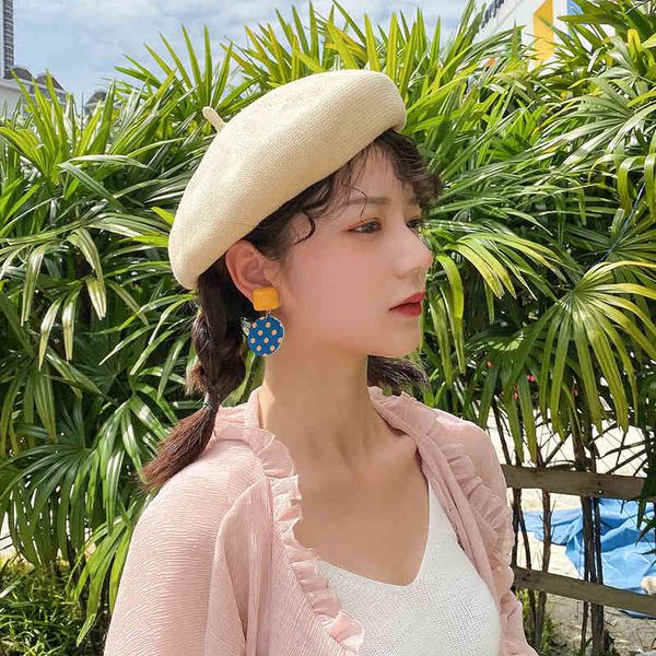 

bud summer black net red octagonal belle hat female spring thin british trendsetter, Black;white