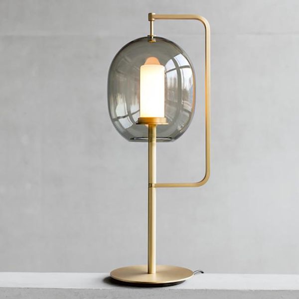 

modern led glass ball table lamp feather bedside table iron lamps lamp acrylic lampada da tavolo living room bedroom
