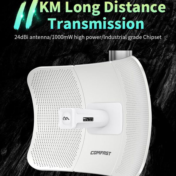 

smart home control comfast cf-e317a 5.8g wireless bridge outdoor 300mbps router cpe10km 2*24dbi wifi extender ip65