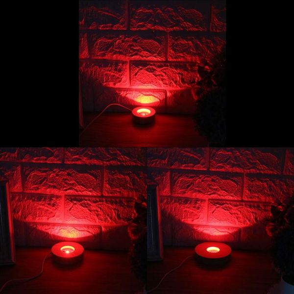 Bolsas de jóias, bolsas de resina CPDD Art exibição de madeira LED Base ajustável 12 cores RGB vaso luz com controle remoto DIY noite