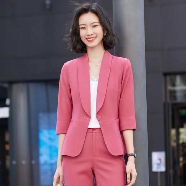 

women's suits & blazers plus size 2021 jacket half sleeve red coat ol styles summer jackets for women ladies office blazer outwear, White;black
