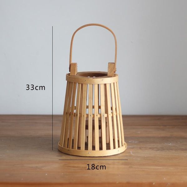 

candle holders 1pc vintage wooden weaving hollowed holder balcony hanging lantern candlestick home decor