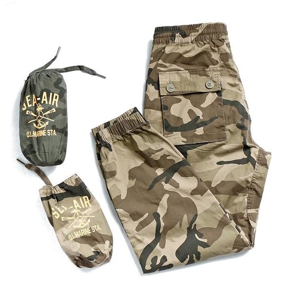 

men's pants h252# 2021 summer lightweight quick drying thin camouflage tooling fashion loose casual sport ankle-length, Black