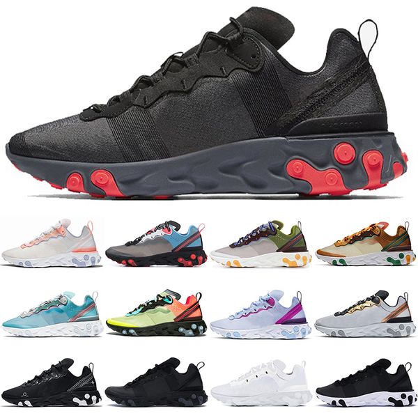 

running shoes 55 87 react element man woman triple black white anthracite sail dark grey ranger pale pink moss orange peel royal tint volt r