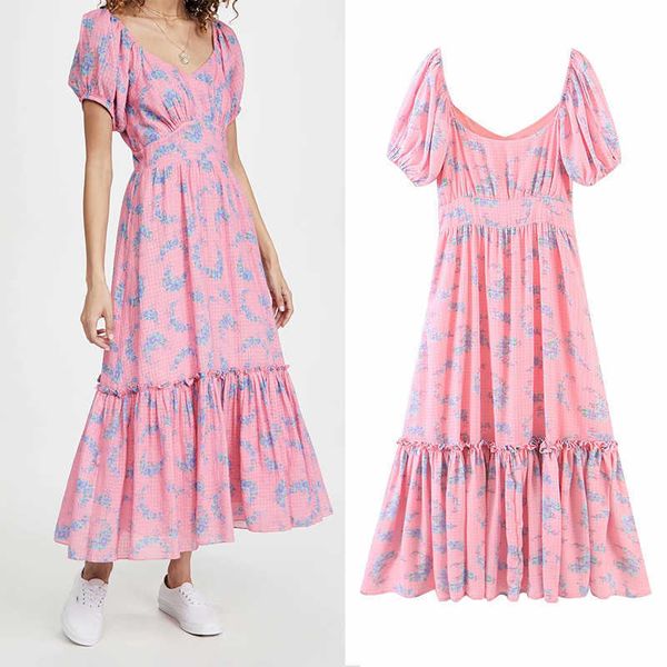

dress summer fashion retro small floral slim chic women dress elegant 's street charming dresss 210601, Black;gray