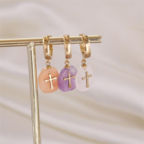 

stud crystal gold cross earrings 2021 creative holiday brand dazzling decoration jewelry, Golden;silver