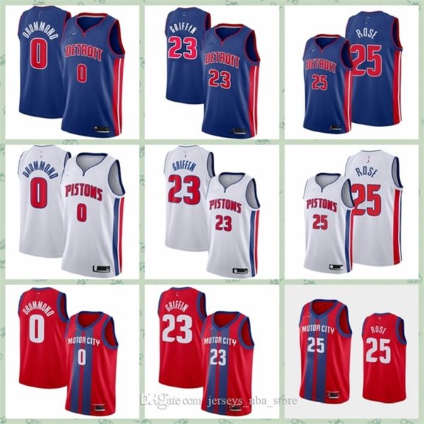 

men blake griffin derrick rose stitched 0 drummond swingman red basketball jersey, Black