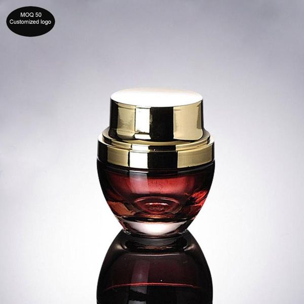 

50pcs/lot 20g 30g 50g glass refillable bottles makeup jar pot travel face cream lotion vials cosmetic containers packaging