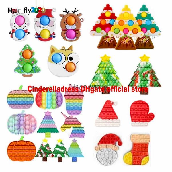 

new christmas fidget toys party favors push it halloween bubble cartoon toy simple dimple soft sensory gifts reusable squeeze fast delivery