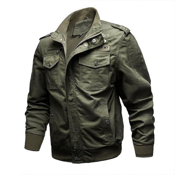 

men's jackets autumn military jacket men casual cotton stand collar bomber plus size m-6xl outdoor windbreaker army mens clothing, Black;brown