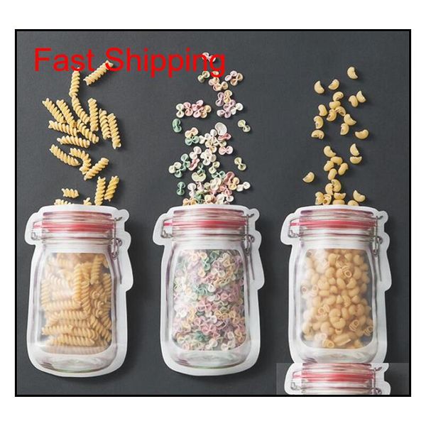 

reusable zipper food storage bag mason jar snack food storage container dried fruit biscuit candy bag jllsno loveshop01