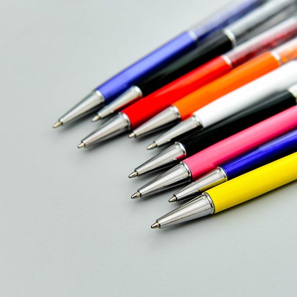 

ballpoint pens beautifully crystal pen fashion creative stylus touch for writing stationery office & school customized logo gift, Blue;orange
