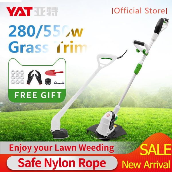 

electric trimmers yat trimmer grass 280w/550w string pruning cutter garden tools lawn mower