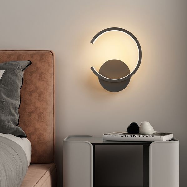 

wall bedroom personality creative bedside nordic living room background wall simple led corridor lamps