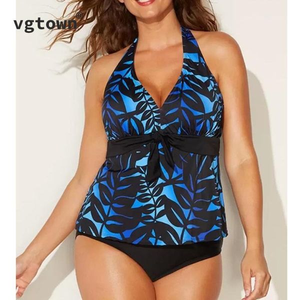 

2021 large size 5xl vintage print swimsuit women ruffle swimwear women plus size tankini bathing suit womens swim wear
