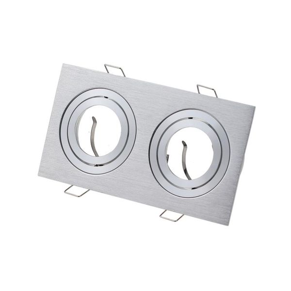 

square double head led ceiling downlights recessed adjustable gu10 mr16 bulb socket base spot lamps holder frame bracket fitting
