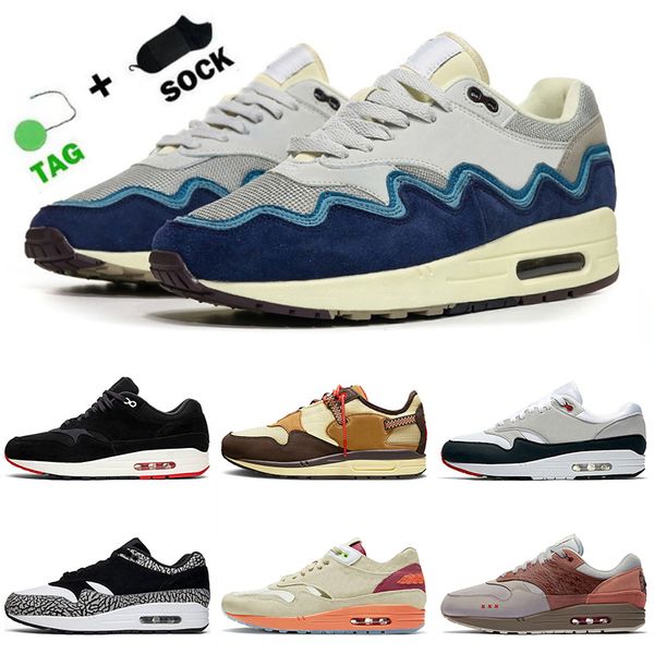 

wholesale patta wave 1 87 designer mens womens running shoes monarch saturn golden baroque brown noise aqua white gum sports sneakers traine, Black