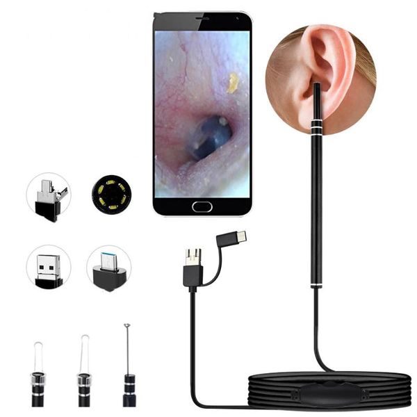 

cameras 3 n 1 ear cleaning spoon removal camera ears healthing endoscope 1.3mp hd borescope inspection for android pc