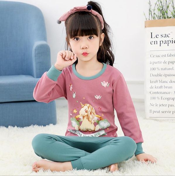 

pajamas kids christmas big girl boys sleepwear children clothes sets winter long sleeves pyjamas for girls 2-13y, Blue;red