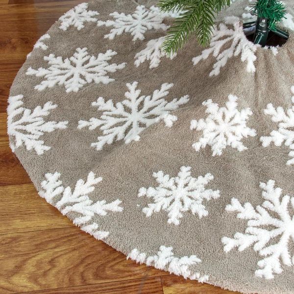 

christmas decorations plush snowflake tree skirt 90cm white