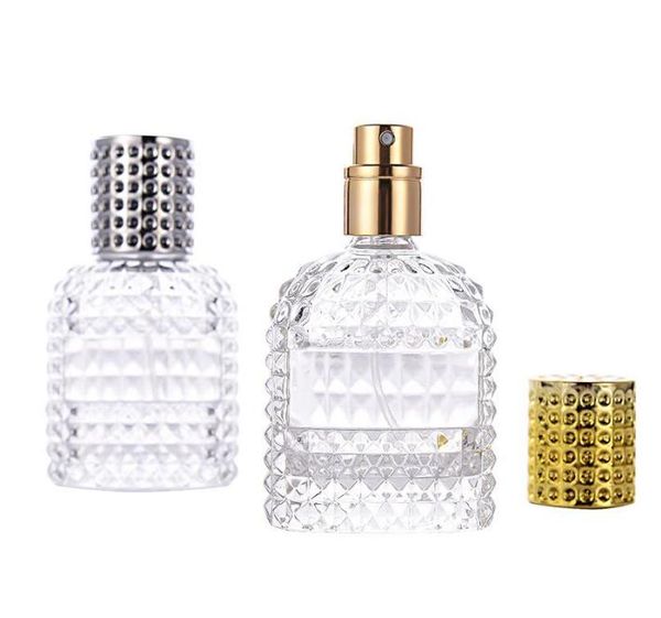 

2021 30ml 50ml personality transparent glass sprayer pump empty travel perfume bottle portable