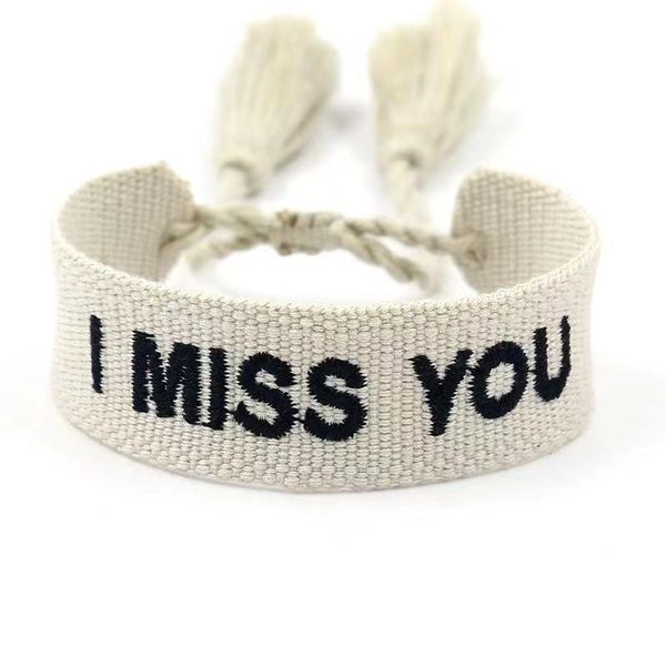 

link, chain woven friendship bracelet for men women braided bracelets with embroidery giveaway jewelry couples friends, Black