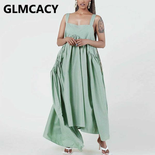 

thick strap casual summer irregular loose maxi dress 210702, Black;gray