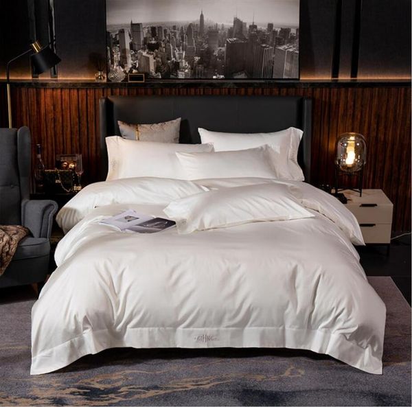 

bedding sets pearl white princess set solid color bedclothes 4pcs egyptian cotton el duvet cover bed sheet pillowcases  king