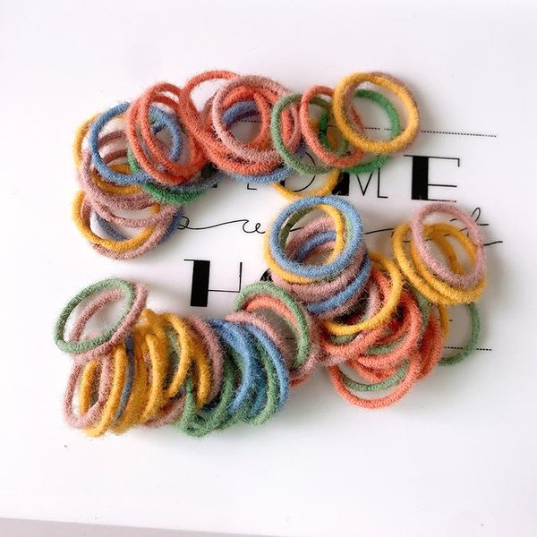 

hair accessories 100 pcs durable small rope scrunchies highly elastic baby children girls rubber bands tie holder headdress, Slivery;white