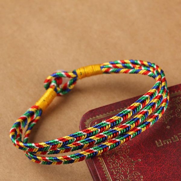 

tennis boho multicolor string cord bracelet for women ethnic braided hippie friendship bracelets handmade knots rope tibetan, Golden;silver