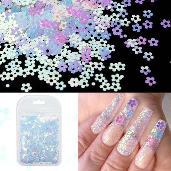 

nail art decorations summer plum flower shape glitter sequins sparkling mermaids paillette for manicure design chameleon flakes, Silver;gold