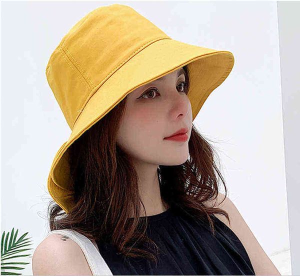 

fashion bucket hat women spring summer sun hats ladies fisherman cap gorras casquette accessories for g220311, Blue;gray
