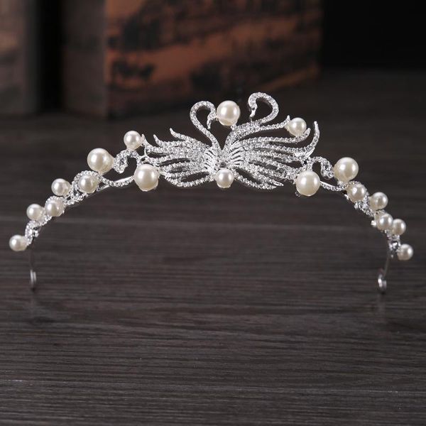 

hair clips & barrettes bridal headdress princess crown pearl rhinestone exquisite cassicrown wedding accessories for women trendy headband, Golden;silver