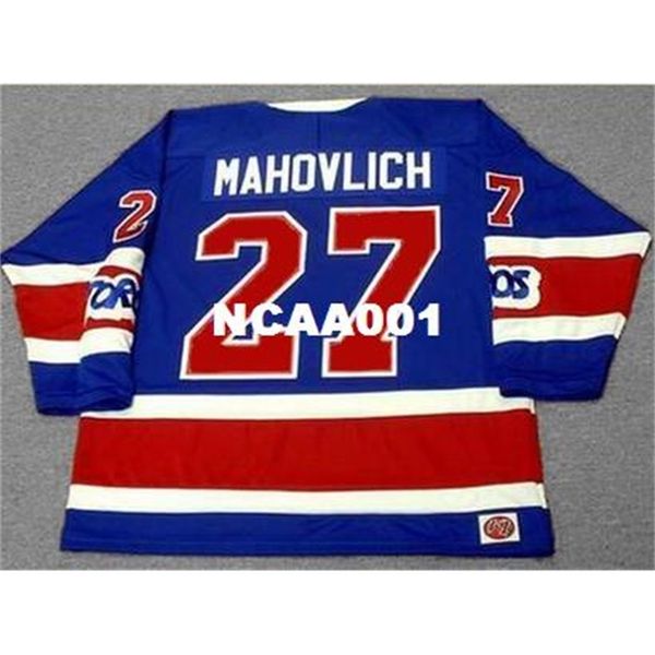 

001s #27 frank mahovlich toronto toros 1974 wha retro home away hockey jersey or custom any name or number retro jersey, Black